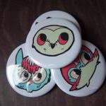 Backyard Owls 4 Button Pack - 2 1/4 Inch Pinback..