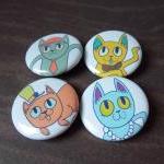 Fancy Cats 4 Button Pack - 1 1/4 Inch Pinback..